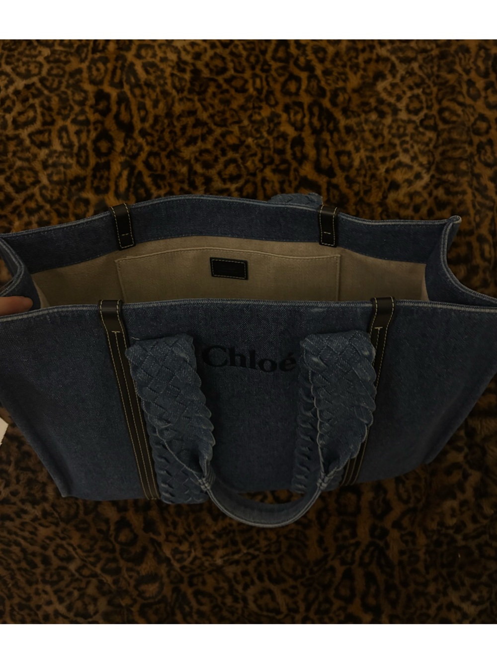 Chloé Blue Denim Tote with Braided Handles - Picture 5 of 6